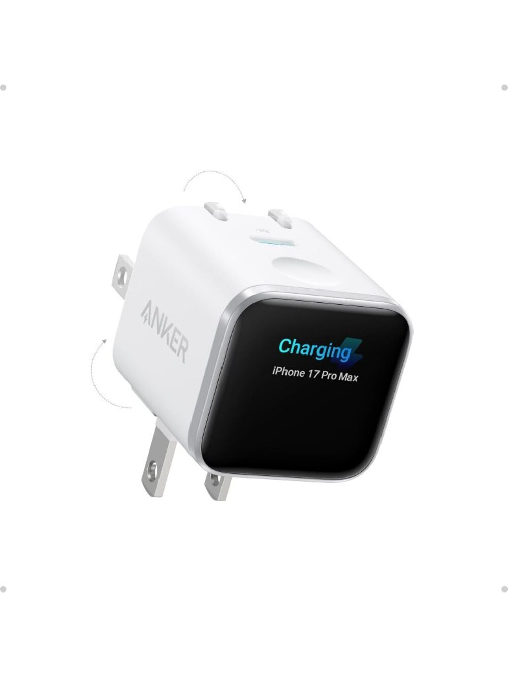 Anker Smart Display Charger 45w Fast Charging Smart Recognition Foldable Plug